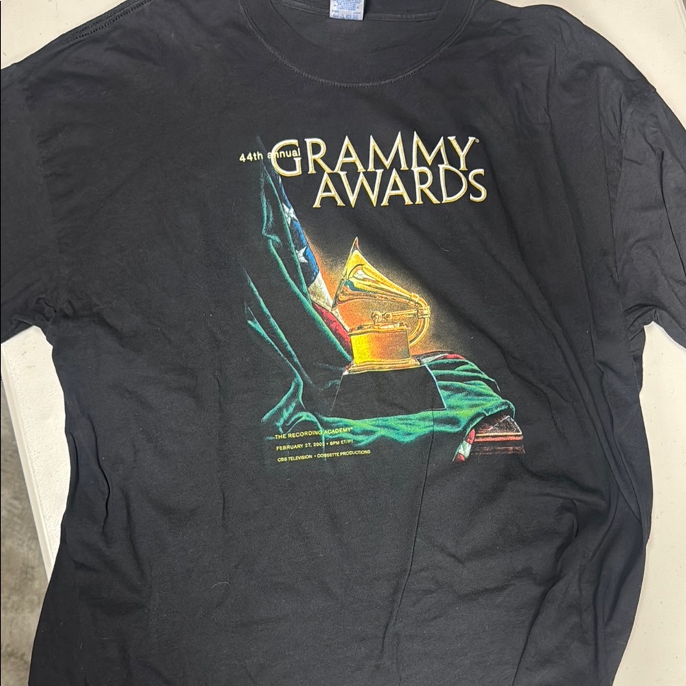 Vintage 44th Grammy Awards Black XXL T-Shirt with Unique Logo